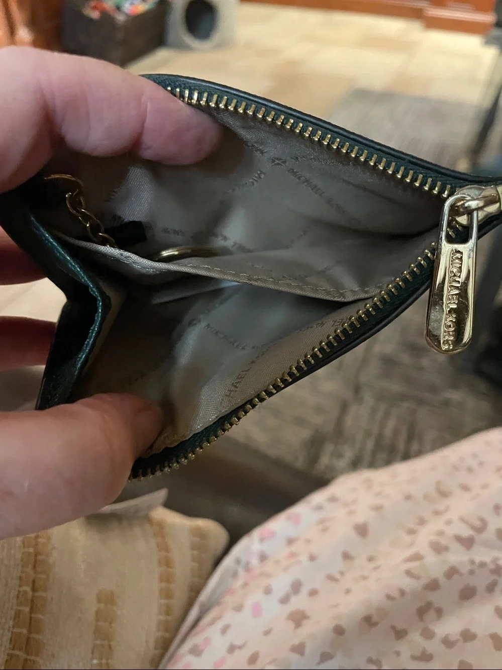 Michael kors green change purse wallet